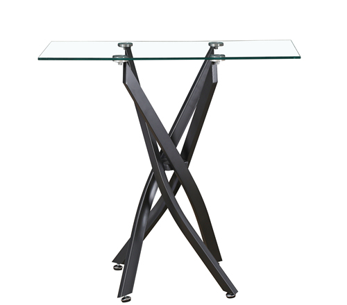 Cross Legs Glass Console Table