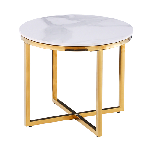 Gold Frame Marble Side Table
