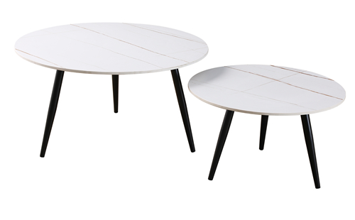 Marble Round Coffee Table 2 Piece