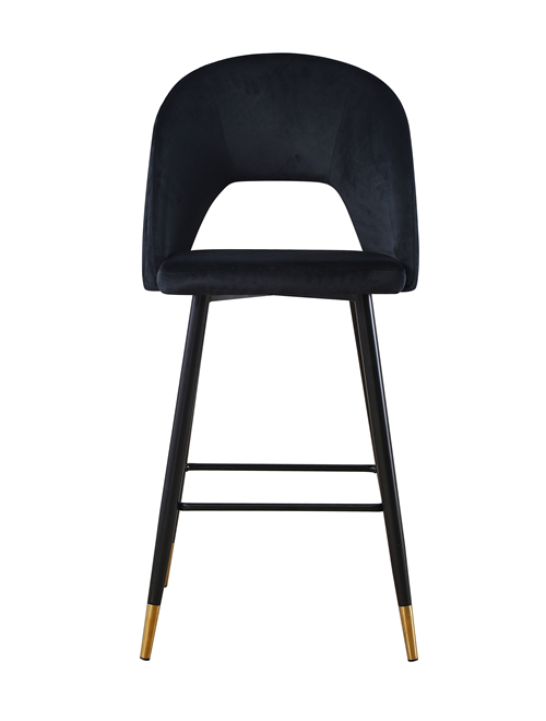 Vintage Black Hole Back Barstool