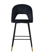 Vintage Black Hole Back Barstool