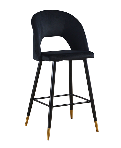 Vintage Black Hole Back Barstool
