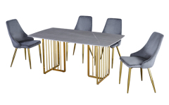 Marble 6-seater Gold Dining Set 