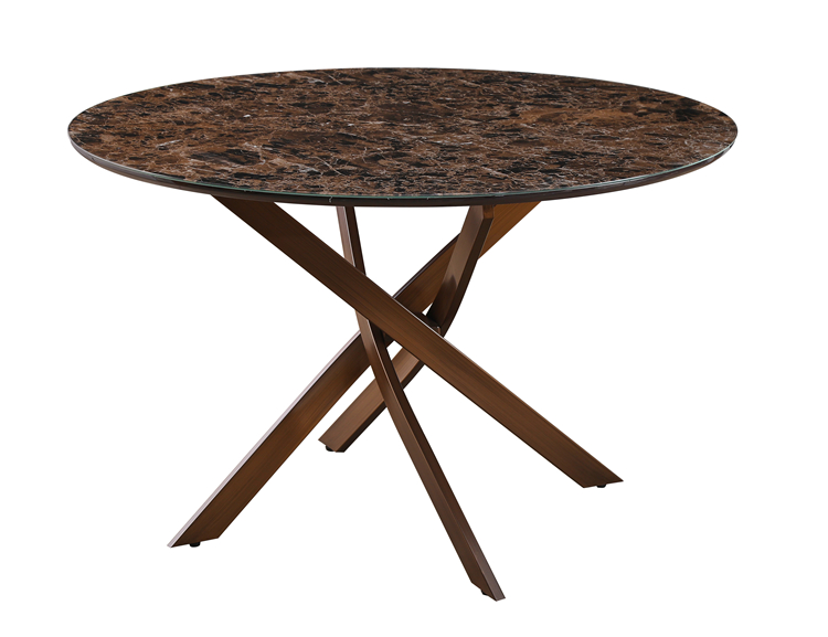 Brown Faux Marble Dining Table