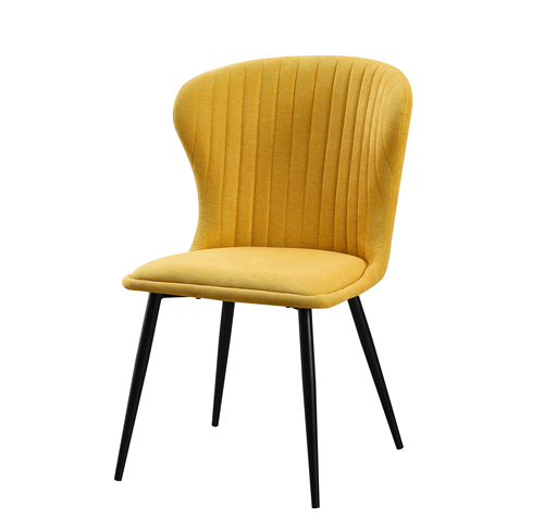 Yellow Fabric Modern Side Chair