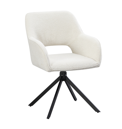 White Swivel Dining Chair With Arm