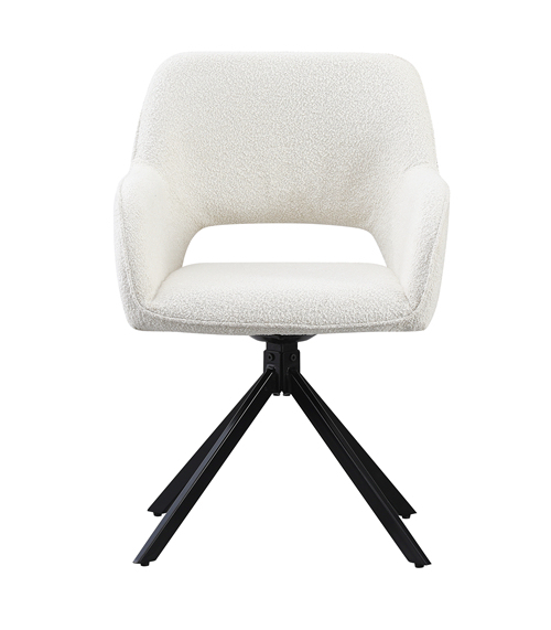 White Swivel Dining Chair With Arm