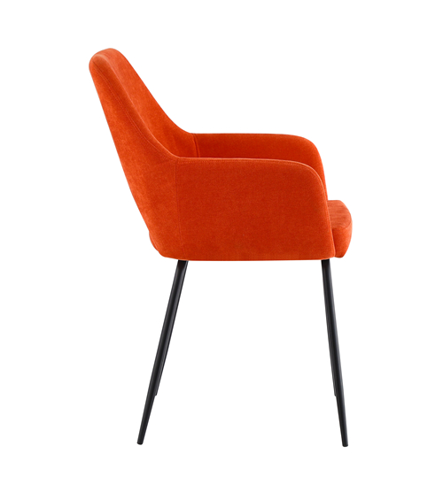 Orange Fabric Arm Dining Chair