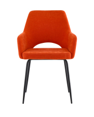 Orange Fabric Arm Dining Chair