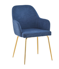 Gold Legs Blue Armchair