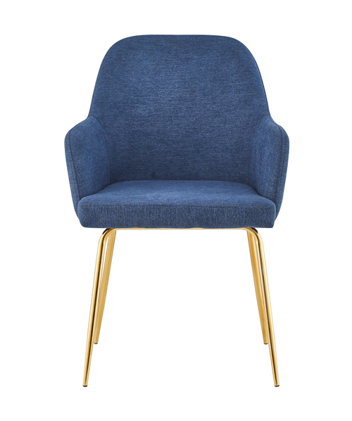 Gold Legs Blue Armchair