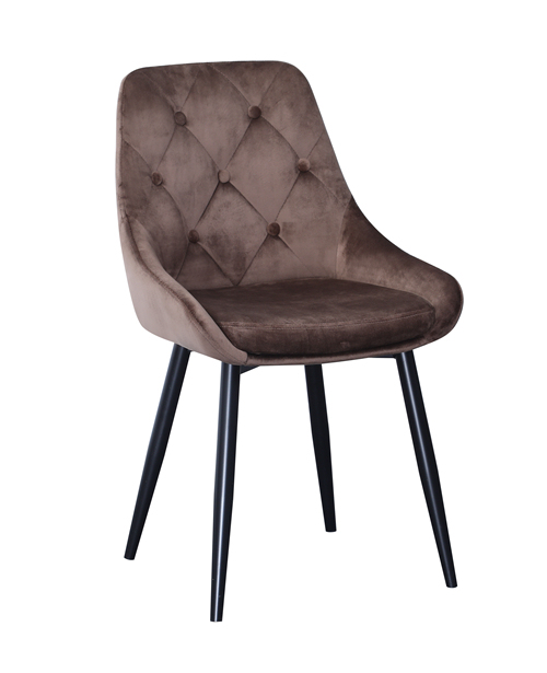 Dark Brown Tufted Dining Chair