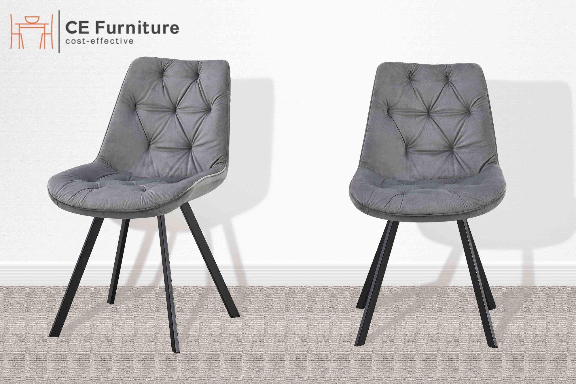 Elegant Grey Velvet Dining Chair,News