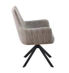 New Brown Fabric Swivel Armchair