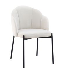 Modern White Fabric Dining Chair