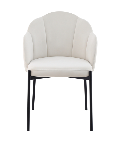 Modern White Fabric Dining Chair