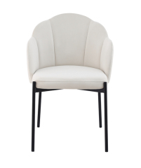 Modern White Fabric Dining Chair