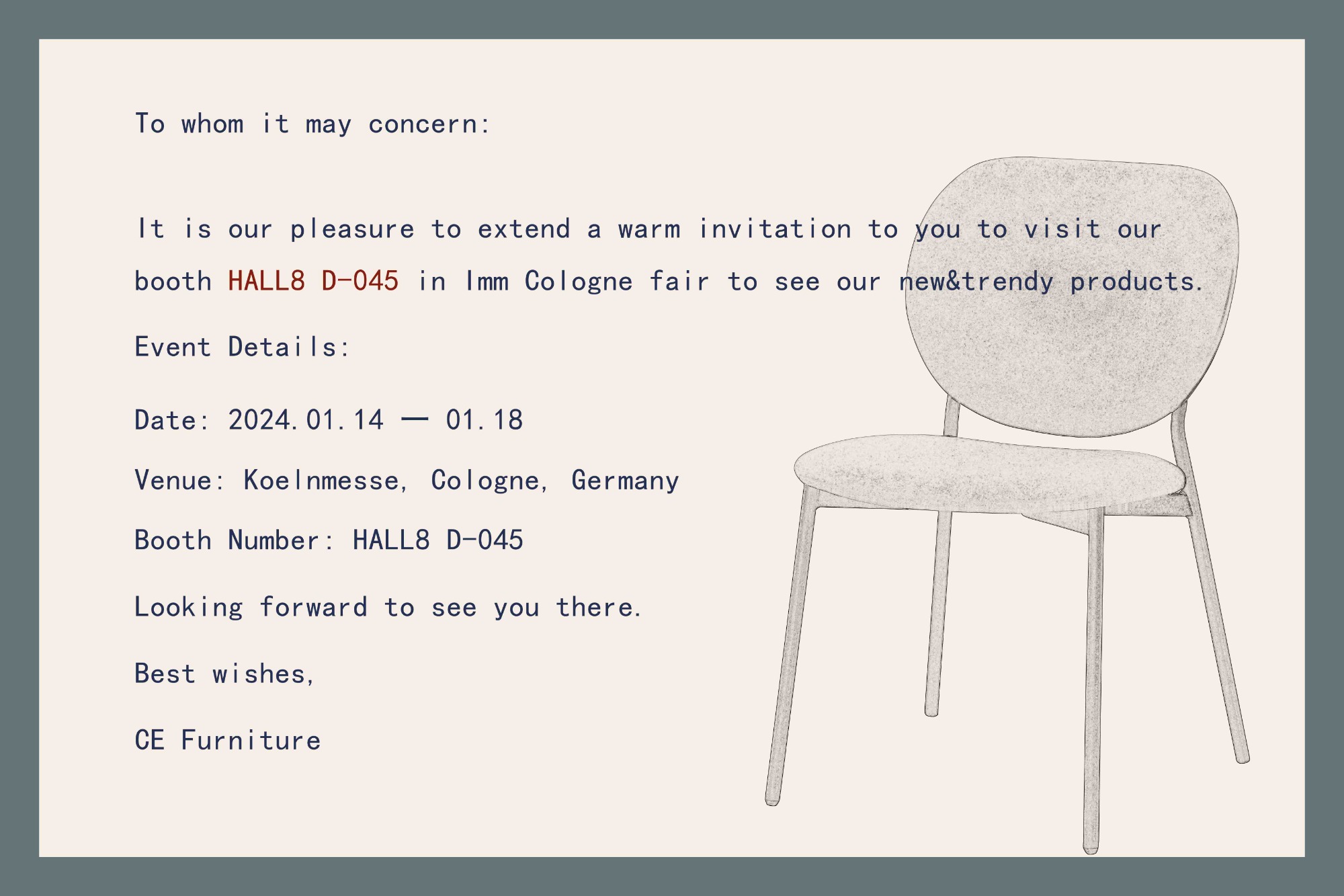 IMM COLOGNE 2024 INVITATION