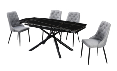 Black Extension Dining Table Sets for 6