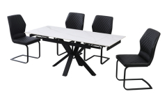 White Extendable Dining Table and 6 Chairs