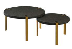 Round Gold Coffee Table Set