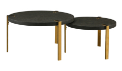 Round Gold Coffee Table Set