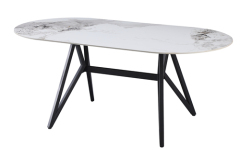 White Oval Ceramic Dining Table