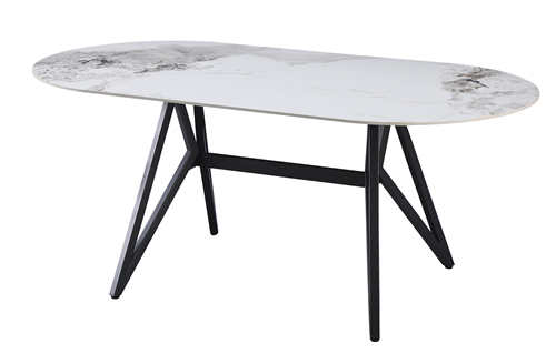 White Oval Ceramic Dining Table