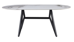 White Oval Ceramic Dining Table
