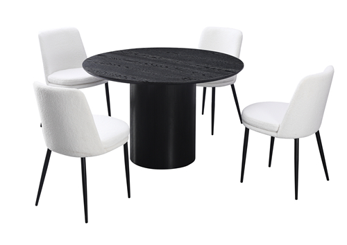 Black Wood Round Dining Table, Dining room furniture, CE Furniture