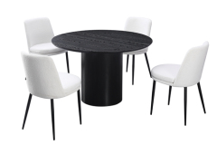 Black Wood Round Dining Table