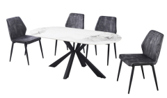 Oval Marble Modern Dining Table