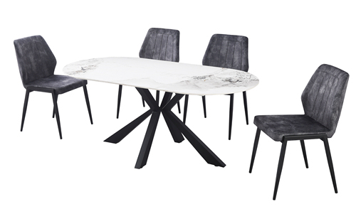 Oval Marble Modern Dining Table, Dining room furniture, CE Furniture