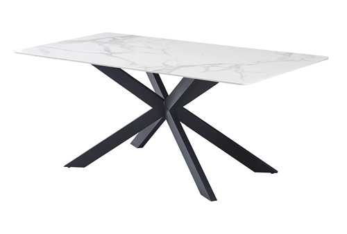 White Rectangle Marble Dining Table