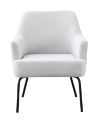 White Boucle Living Room Chair