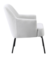 White Boucle Living Room Chair