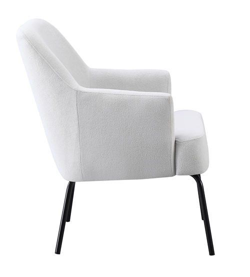 White Boucle Living Room Chair