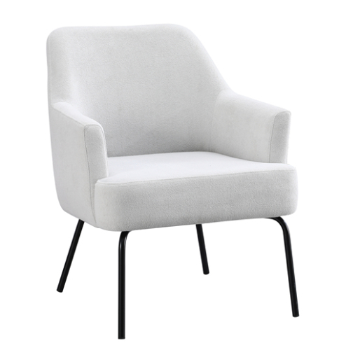 White Boucle Living Room Chair