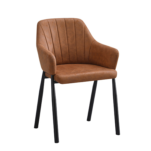 Rust Orange Leather Dining Chair