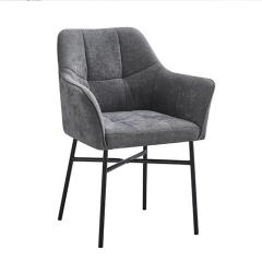 Grey Armchair with Square Tufted