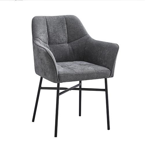 Grey Armchair with Square Tufted