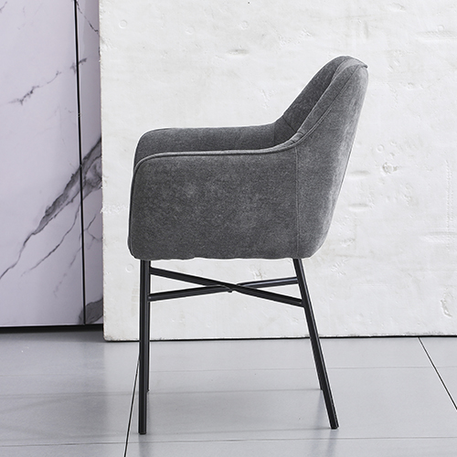 Grey Armchair with Square Tufted