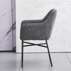 Grey Armchair with Square Tufted
