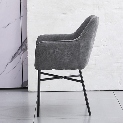 Grey Armchair with Square Tufted