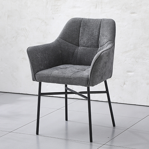 Grey Armchair with Square Tufted