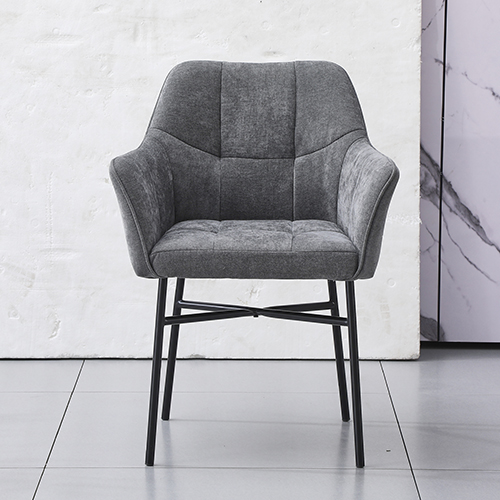 Grey Armchair with Square Tufted