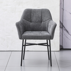 Grey Armchair with Square Tufted