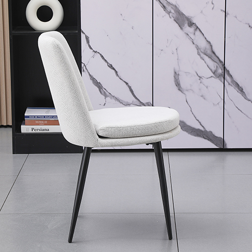 White Dining Chair with Round Seat