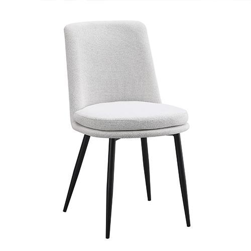 White Dining Chair with Round Seat