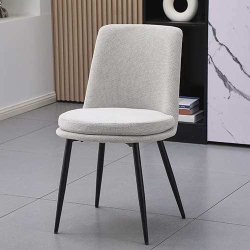 White Dining Chair with Round Seat